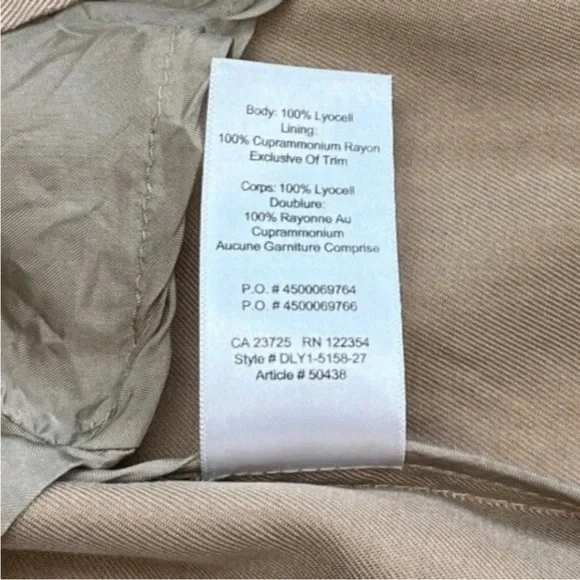 Aritzia Babaton Lawson Beige Tan Trench Coat Sz M 100% Lyocell - Picture 13 of 15